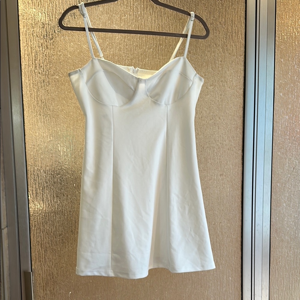 White Spaghetti Strap Mini Dress